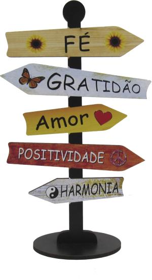 Placa Seta de Mesa Adesivada Fé    Mdf