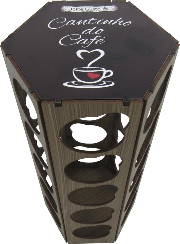 Torre Porta Cápsula Sextavado Dolce Gusto Cantinho do Café Mdf