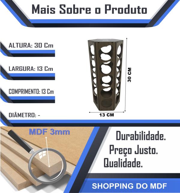 Torre Porta Cápsula Sextavado Dolce Gusto Cantinho do Café Mdf