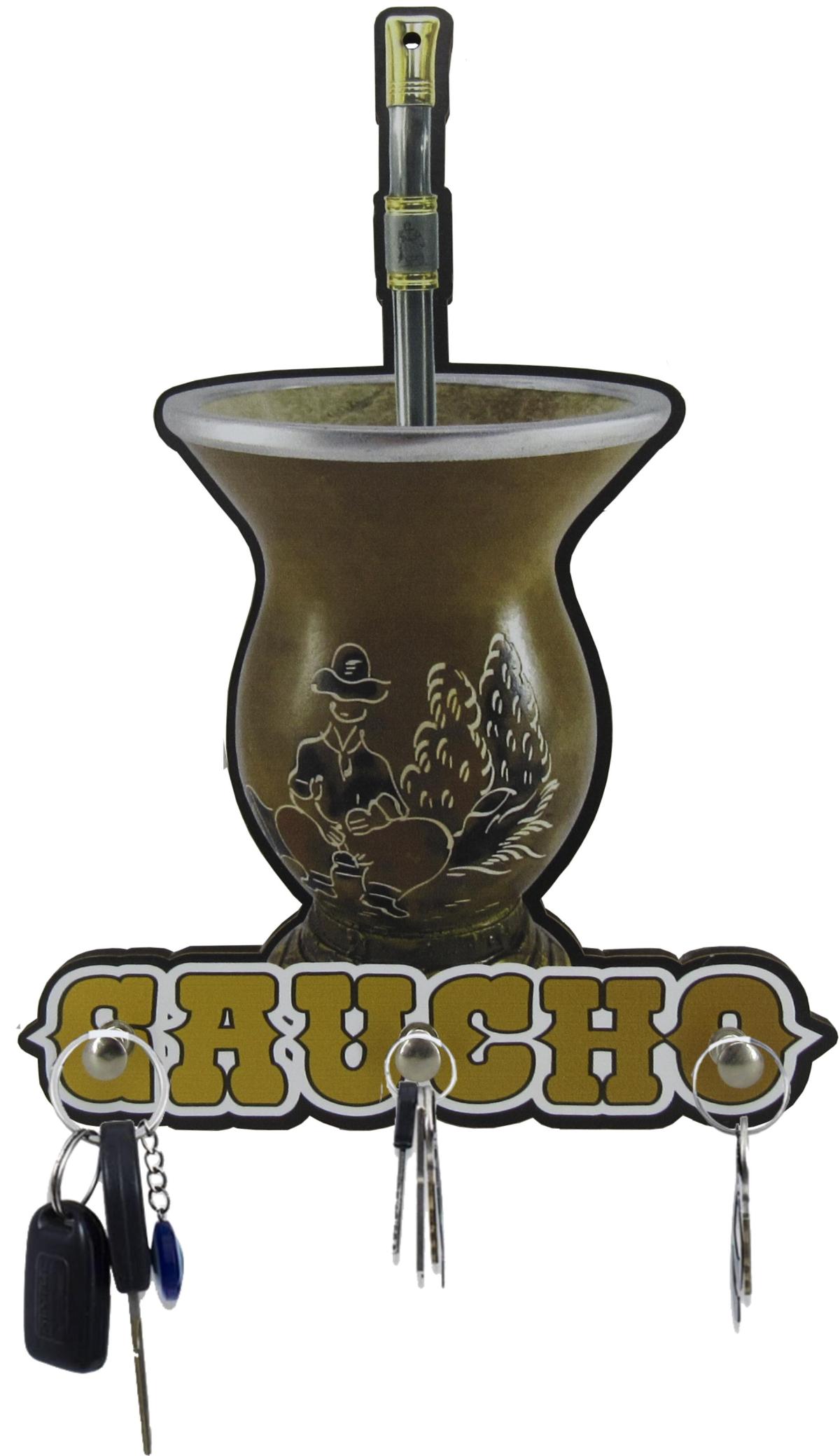 Porta Chave Chimarrão Gaucho 19X26cm Mdf