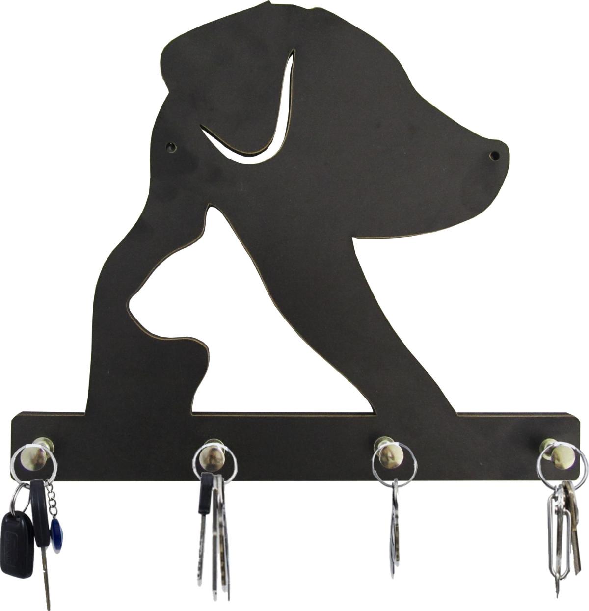 Porta Chaves Recortes Preto Cachorro Gato