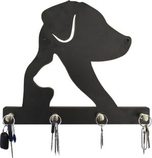 Porta Chaves Recortes Preto Cachorro Gato