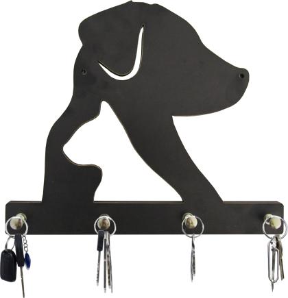Porta Chaves Recortes Preto Cachorro Gato