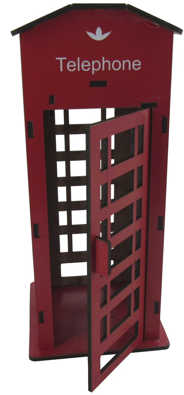 Cabine Telefônica Decorativa Grande 24x10,5x10,5cm Mdf