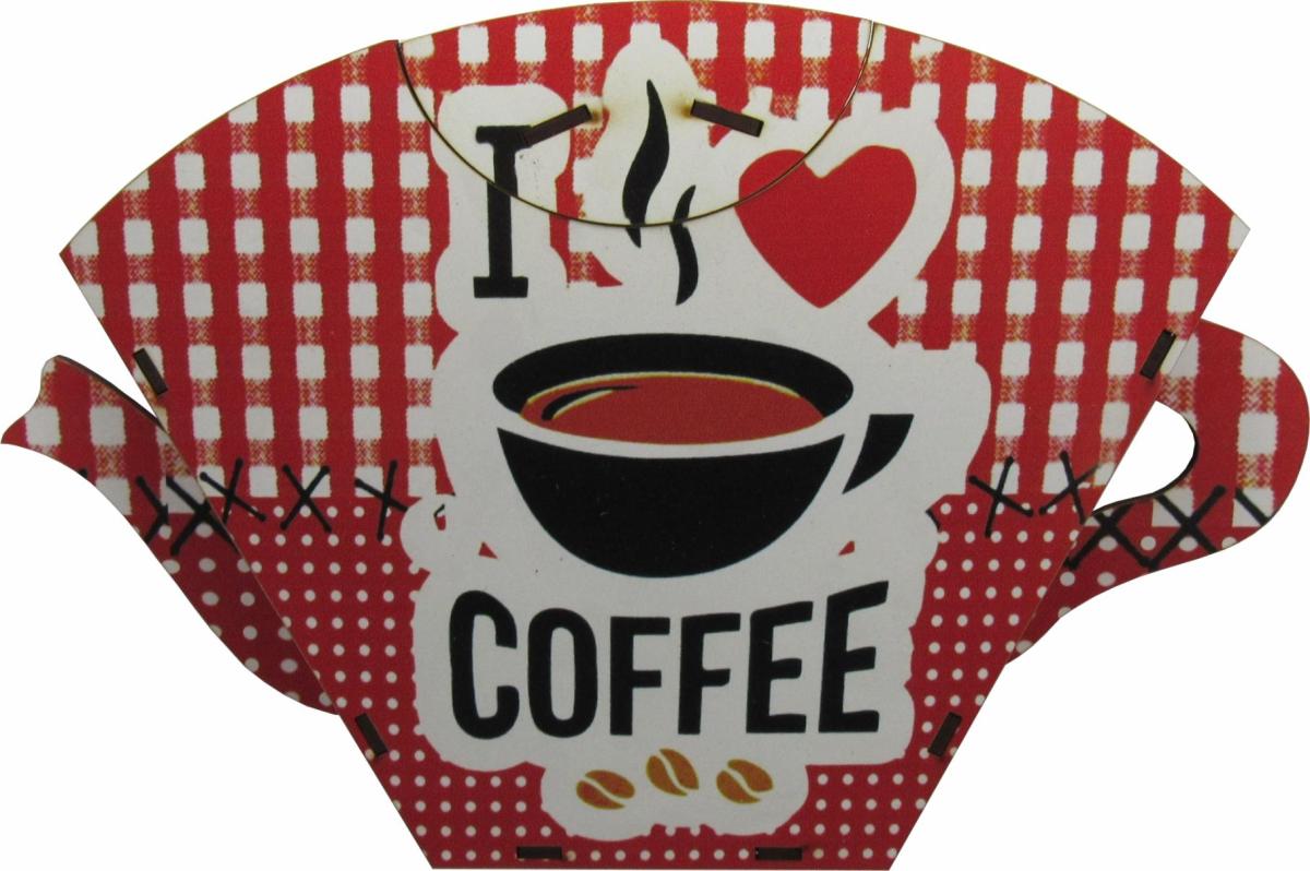Porta Coador De Café I Love Coffee Coração 