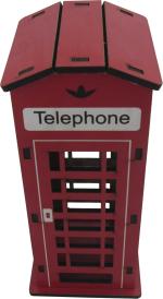 Cabine Telefônica Decorativa Pequena 15x6,5x6,5cm Mdf