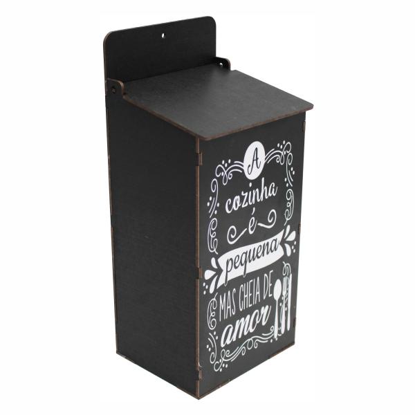 Puxa saco Adesiv. Preto A Cozinha 12x10x27cm  Puxa saco Adesiv. Preto A Cozinha 12x10x27cm