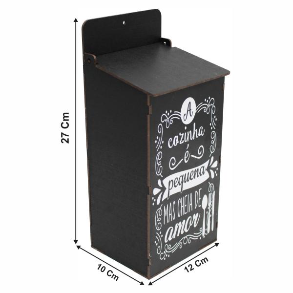Puxa saco Adesiv. Preto A Cozinha 12x10x27cm  Puxa saco Adesiv. Preto A Cozinha 12x10x27cm