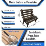 Mini Banquinho de Praça Montado Enfeite Amadeirado Mdf