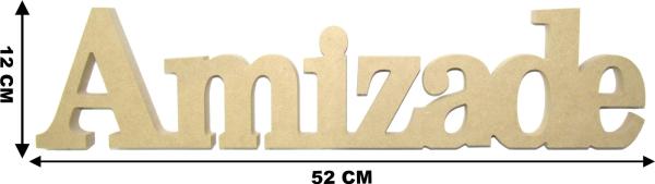 Recorte Palavra Amizade 52X12cm MDF CRU
