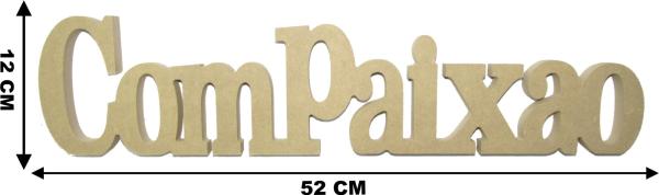 Recorte Palavra Compaixão 52x12cm MDF CRU