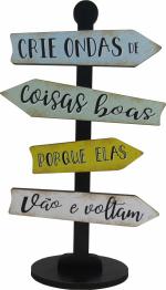 Placa Seta de Mesa Adesivada Crie Ondas  Mdf