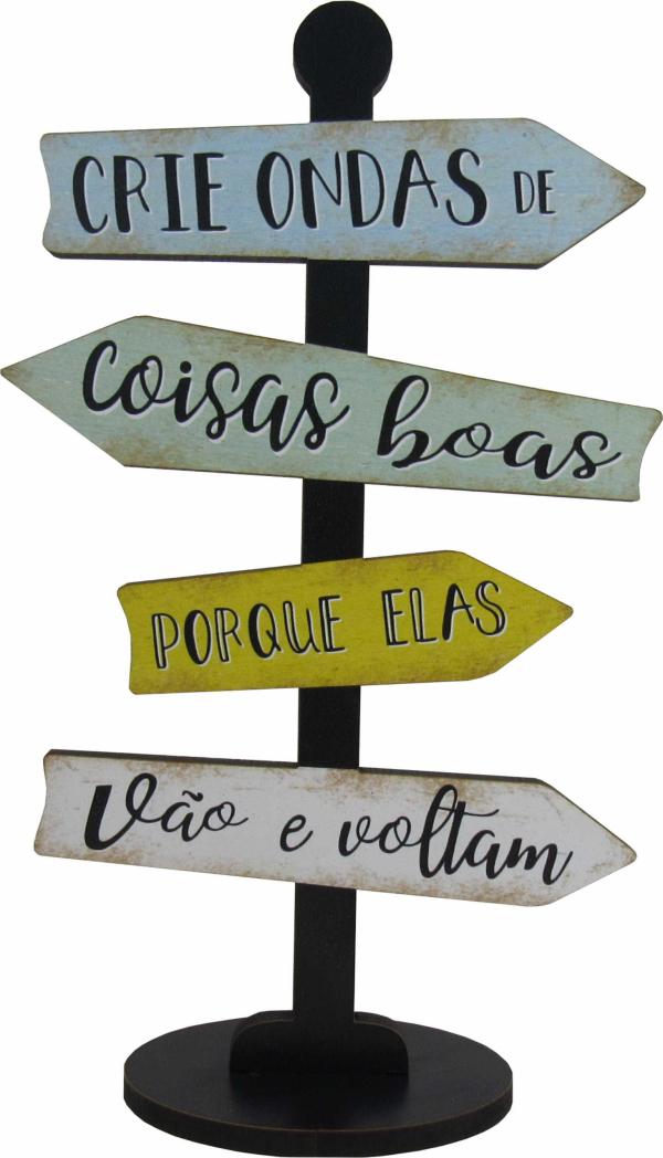 Placa Seta de Mesa Adesivada Crie Ondas  Mdf