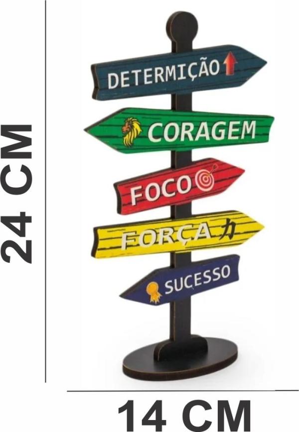 Placa Seta de Mesa Adesivada Determinação Mdf