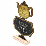 decoração enfeite para mesa - O dia só começa depois do café, Cantinho do café - MDF e base de pinos