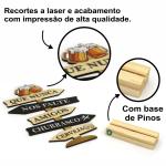Decoração enfeite para mesa - Que nunca nós falte Amigos, churrasco e cerveja - MDF e base de pinos