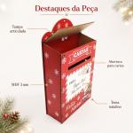 Decoração Natalina Caixa de Correio Papai Noel MDF Porta Cartas Decorativa para Mesa Lar 35x21x8 cm