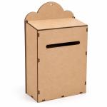 Decoração Natalina Caixa de Correio Papai Noel MDF Porta Cartas Decorativa para Mesa Lar 35x21x8 cm MDF crú