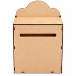 Decoração Natalina Caixa de Correio Papai Noel MDF Porta Cartas Decorativa para Mesa Lar 35x21x8 cm MDF crú