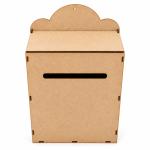 Decoração Natalina Caixa de Correio Papai Noel MDF Porta Cartas Decorativa para Mesa Lar 35x21x8 cm MDF crú