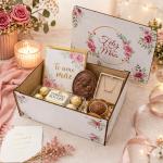 dia das mães Caixa Organizadora Adesivada Feliz dia das mães Presente Decoração floral rosa - MDF