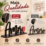 Enfeite de Mesa Amor em MDF com Base – Decoração de Mesa Romântica