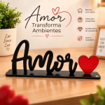 Enfeite de Mesa Amor em MDF com Base – Decoração de Mesa Romântica