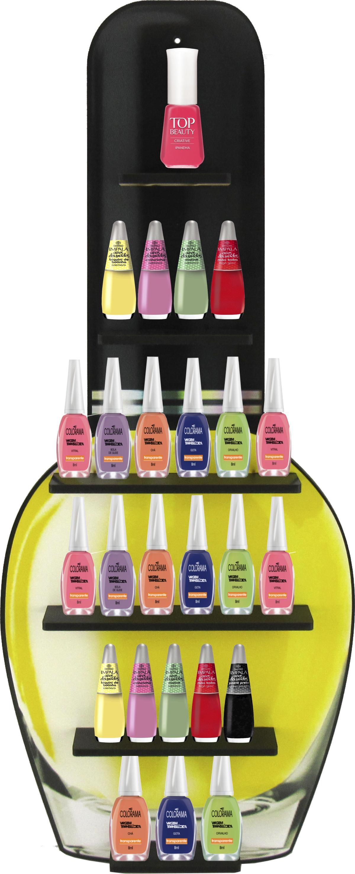 Expositor de Esmalte Amarelo Adesivado