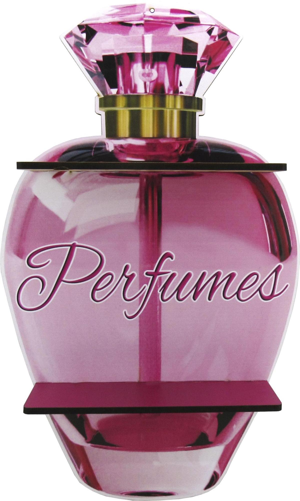 EXPOSITOR DE PERFUME ROSA ADESIVADO