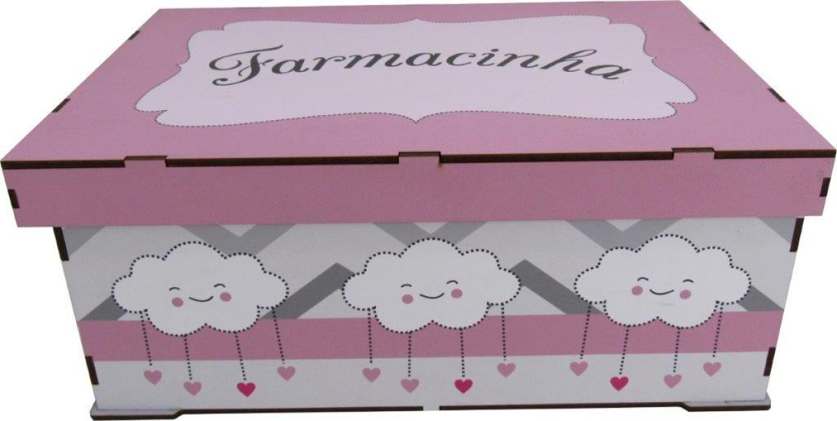 Farmacinha Decoração Nuvem Rosa 30x20x12,5cm