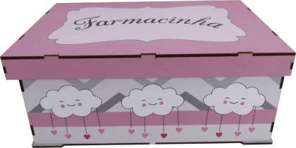 Farmacinha Decoração Nuvem Rosa 30x20x12,5cm