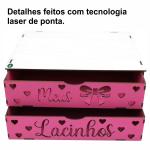 Gaveteiro Organizador Meus Lacinhos Mdf Porta Laços Presilhas