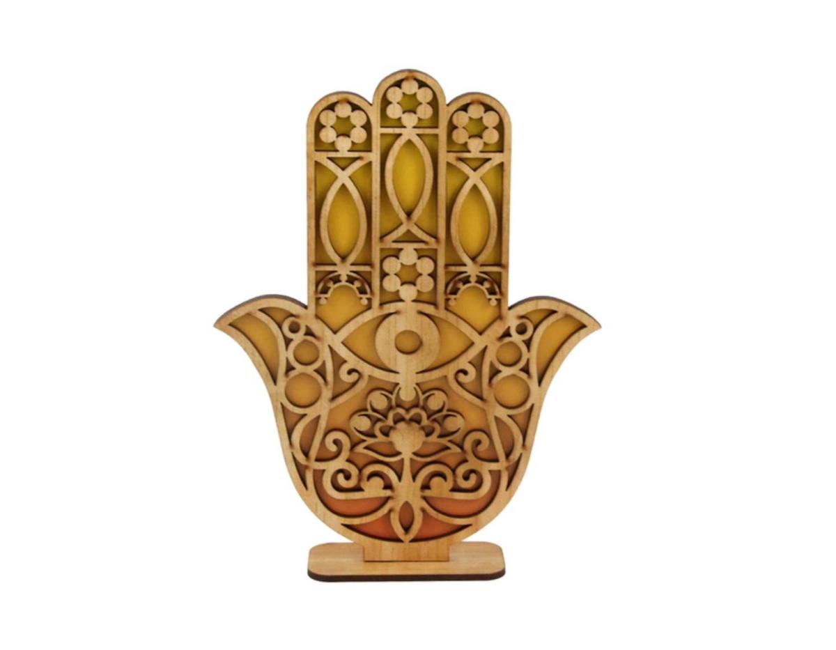 HAMSA AMARELA C/BASE AD. 17X23CM