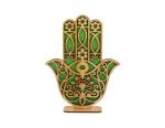 HAMSA VERDE C/BASE AD.  17X23CM