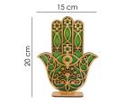 HAMSA VERDE C/BASE AD.  17X23CM