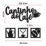 Kit 6 Placas Decorativas + 2 Letreiros Cantinho do Café e Abençoados + Porta Chaves MDF Preto Kit 6 Placas Decorativas + 2 Letreiros Cantinho do Café e Abençoados + Porta Chaves MDF Preto