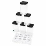 kit 6 Potes porta Temperos Condimentos Sal Parrilha 180ml Tampa Dupla Reforçada com Etiquetas