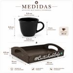 Kit 6 Xícaras Acrílica "Preto" Com Bandeja Cantinho do Café 85ml