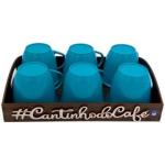 kit Bandeja com aplique cantinho do café com 6 xicaras tiffany grandes acrílicas  de 180ml