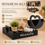 Kit Bandeja + Kit Aplique Cantinho do Café MDF Preto Decoração de Parede e Cozinha em MDF decorado