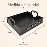 Kit Bandeja + Kit Aplique Cantinho do Café MDF Preto Decoração de Parede e Cozinha em MDF decorado