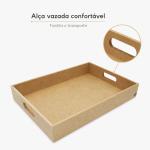 Kit Bandeja Reta Retangular Lisa 40x30x5cm 5 Peças