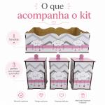 Kit Bebê 4 Peças MDF Nuvem Rosa ou Azul Higiene Bandeja Potes Organizador Infantil Maternidade