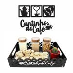 Kit Cantinho Do Café Com Bandeja Aplique Parede E Quadro Decorativo