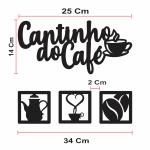Kit Cantinho Do Café Com Bandeja Aplique Parede E Quadro Decorativo