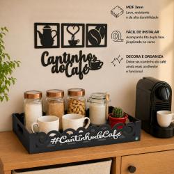 Kit Bandeja Cantinho do Café e kit de apliques