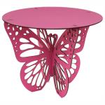 Kit Trio de Boleira Borboleta em MDF 3 Tamanhos Decoração Festa Jardim Encantado - cor Rosa