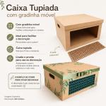 kit Trio de Caixa Organizadora MDF com Tampa Vazado Laser Estilo Palha Multiuso Guarda Roupa Closet Premium Box