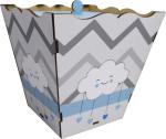 Lixeira Decoração Nuvem Azul Mdf