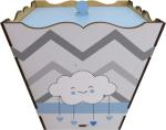 Lixeira Decoração Nuvem Azul Mdf